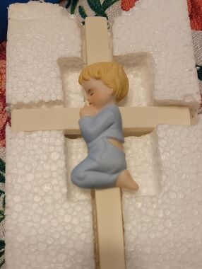 1987 Roman Baby Boy Cross Porcelain Wall Cross